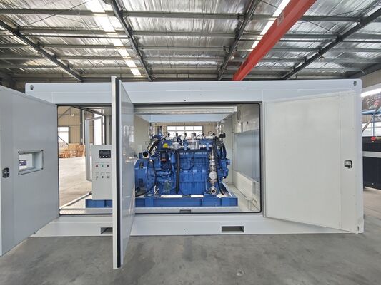 Un buon prezzo. Motore Yuchai 400KW a prova di pioggia a prova di suono contenitore esterno silenzioso generatore di biomasse naturale in linea